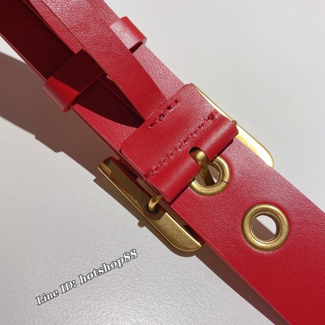 Dior高端女士腰帶 迪奧D字復古銅扣雙面牛皮腰帶  jjp2107